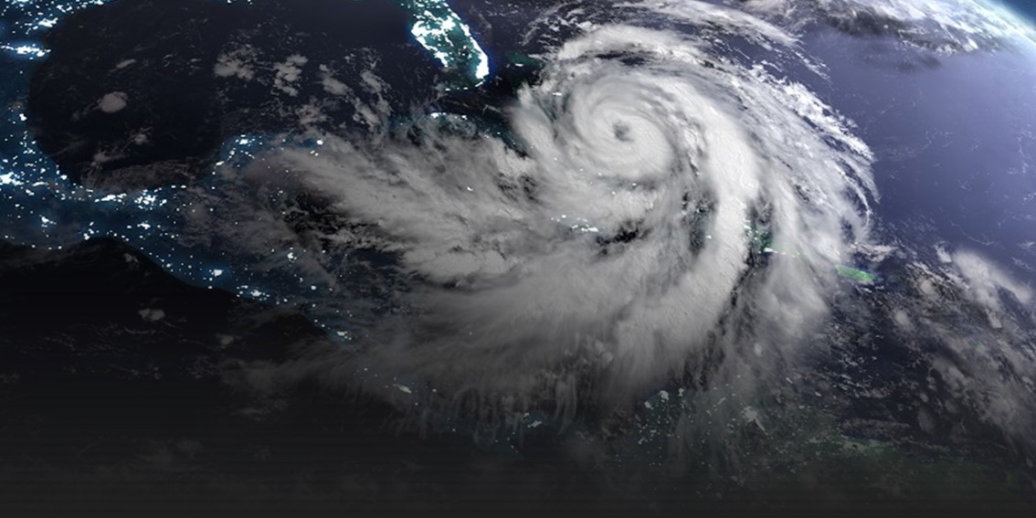 overhead graphic of hurricane pattern