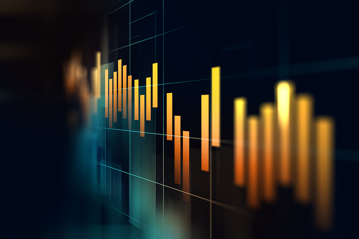 financial stock market graph on technology abstract background