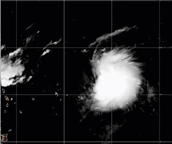 Geocolor Satellite Loop of Tropical Storm Fiona on Thursday September 15. Source: NOAA.