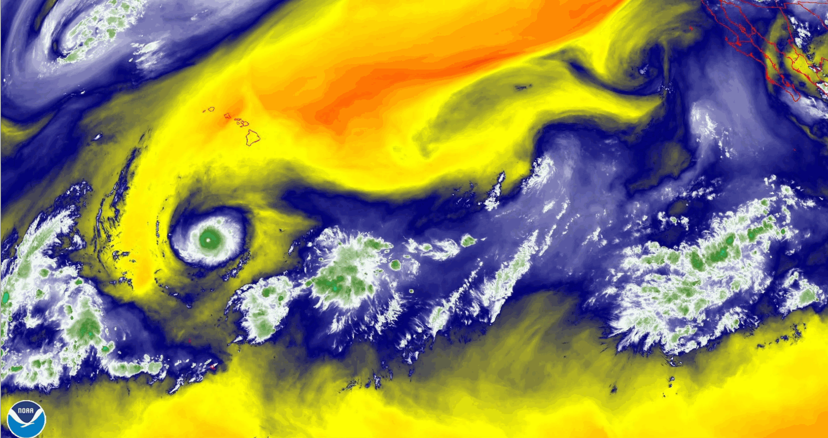 Satellite Water Vapor Imagery. Source: NOAA  