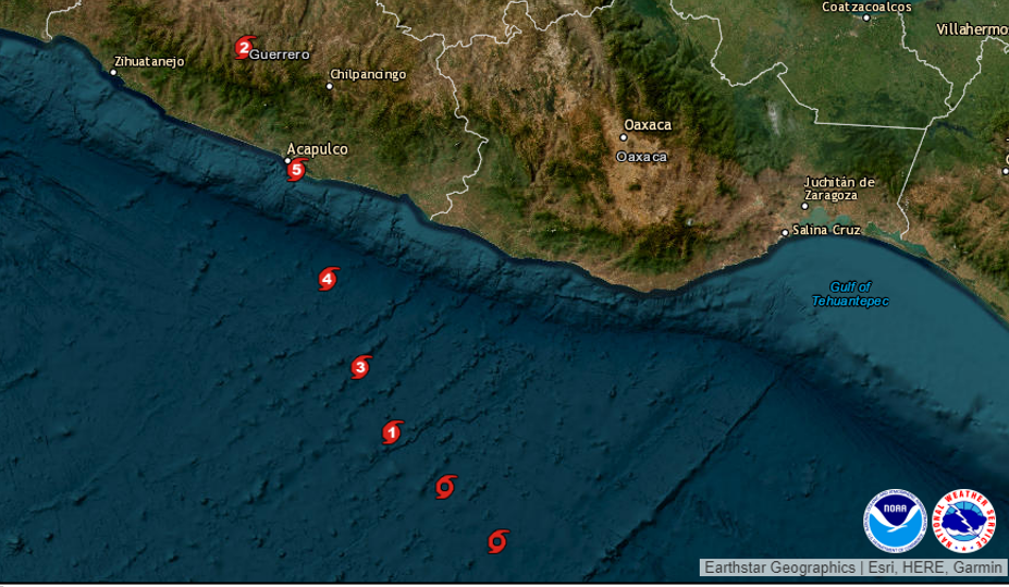 Position Reports and Saffir-Simpson Category. Note explosive intensification prior to landfall. Source: NOAA/NHC.