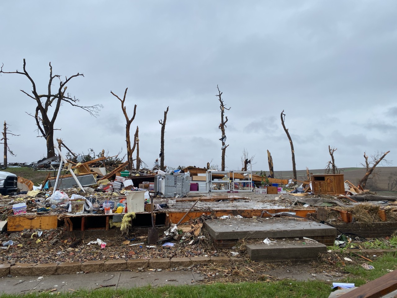 damaged homes from an EF3 tornado