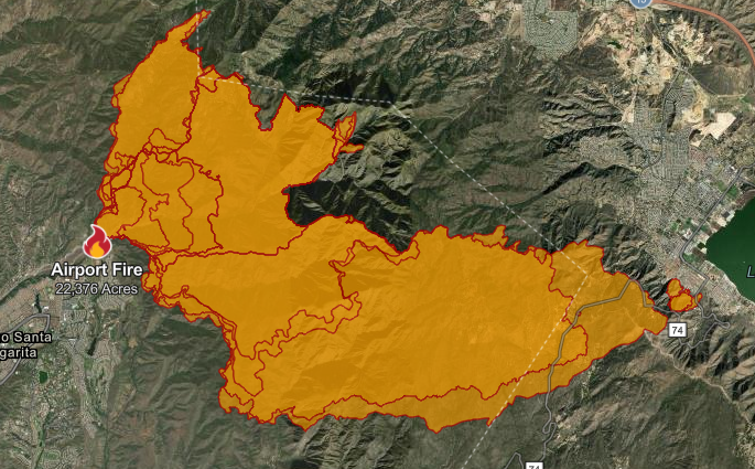Airport fire Orange and Riverside Counties