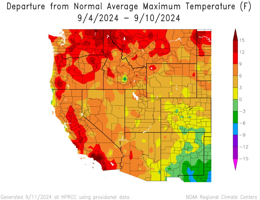 Temperature departures
