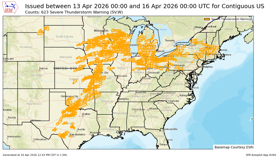 National Weather Service Severe Thunderstorm Warnings